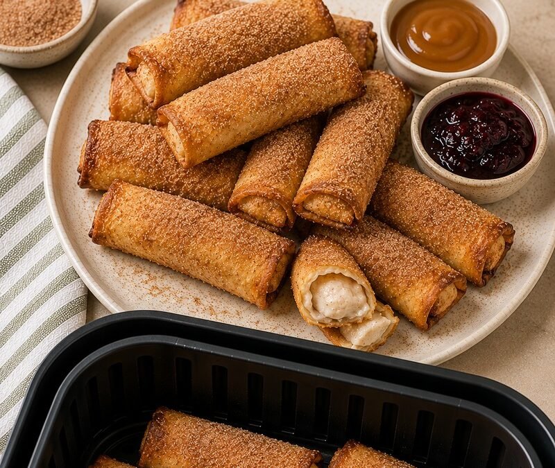 Cinnamon Sugar Cheesecake Egg Rolls